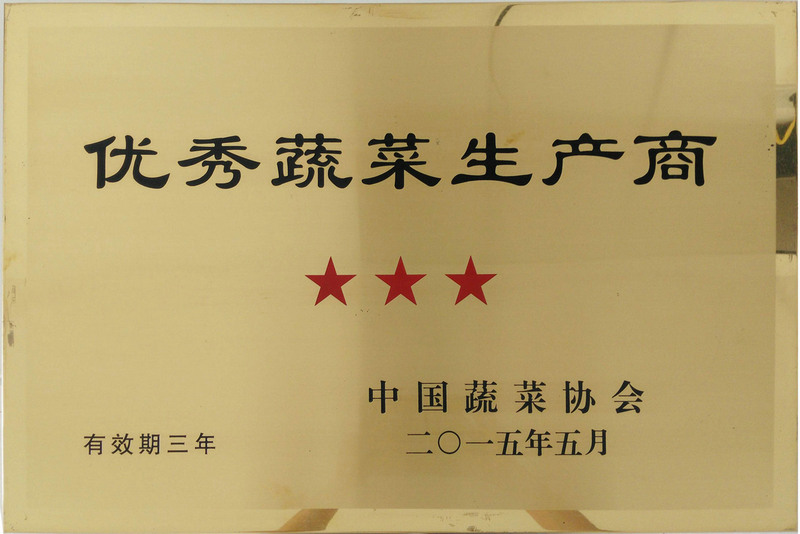 中國三星級優(yōu)秀蔬菜生產(chǎn)商